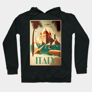 Italy Coastal Palace Vintage Travel Art Poster Hoodie